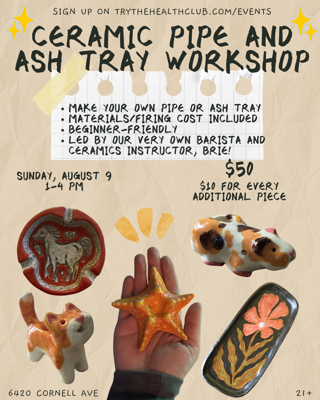 Ceramic Pipe and Ash Tray Workshop 8/9