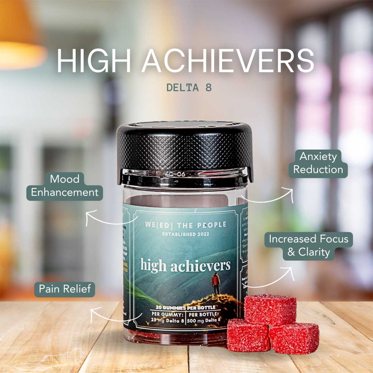High Achievers Gummies | 25mg D8 THC