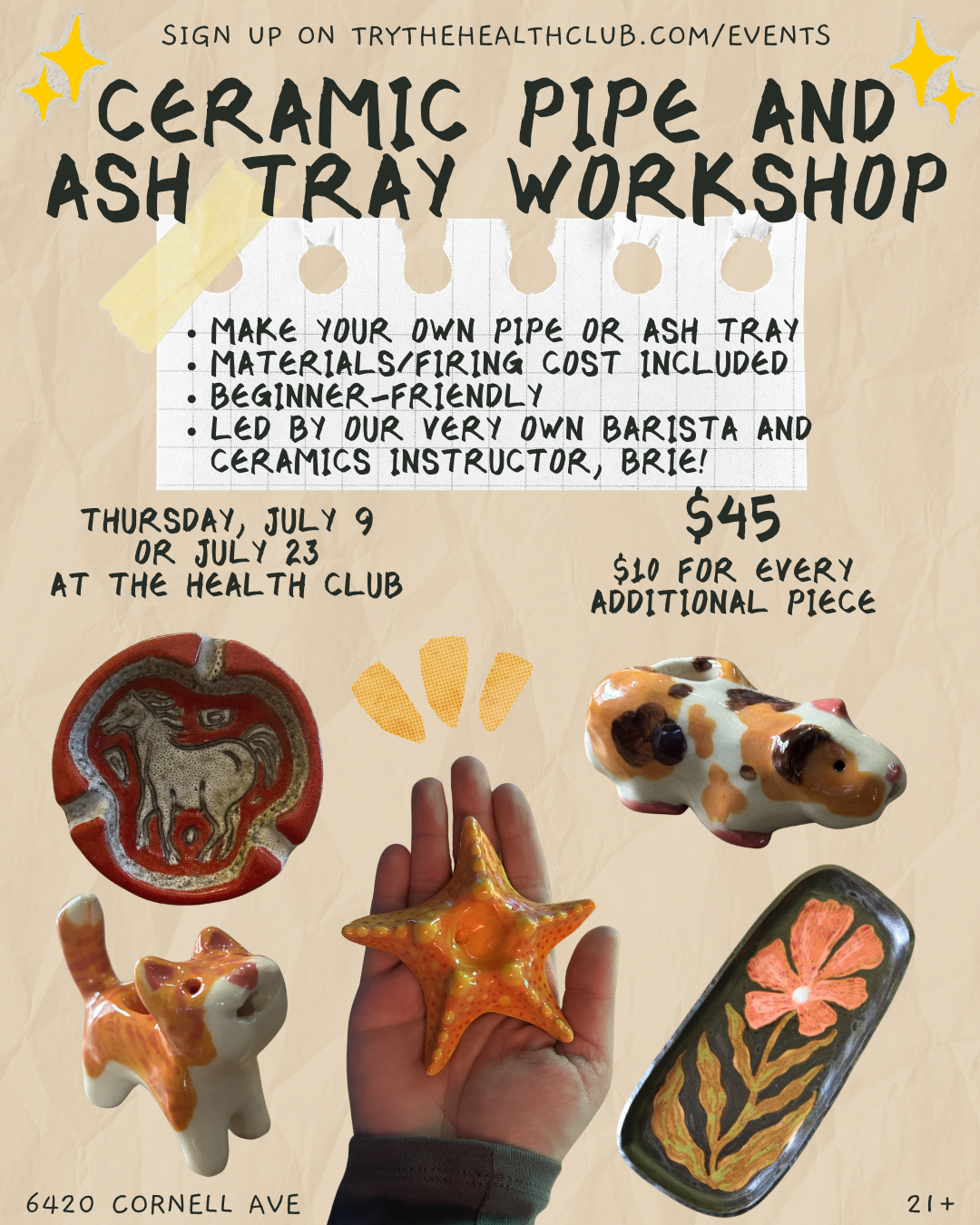Ceramic Pipe and Ash Tray Workshop 7/9