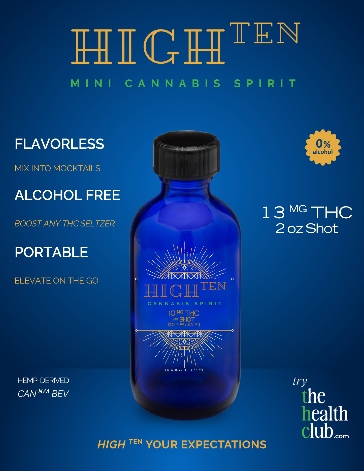 HIGH-TEN Cannabis Spirit 2oz Mini