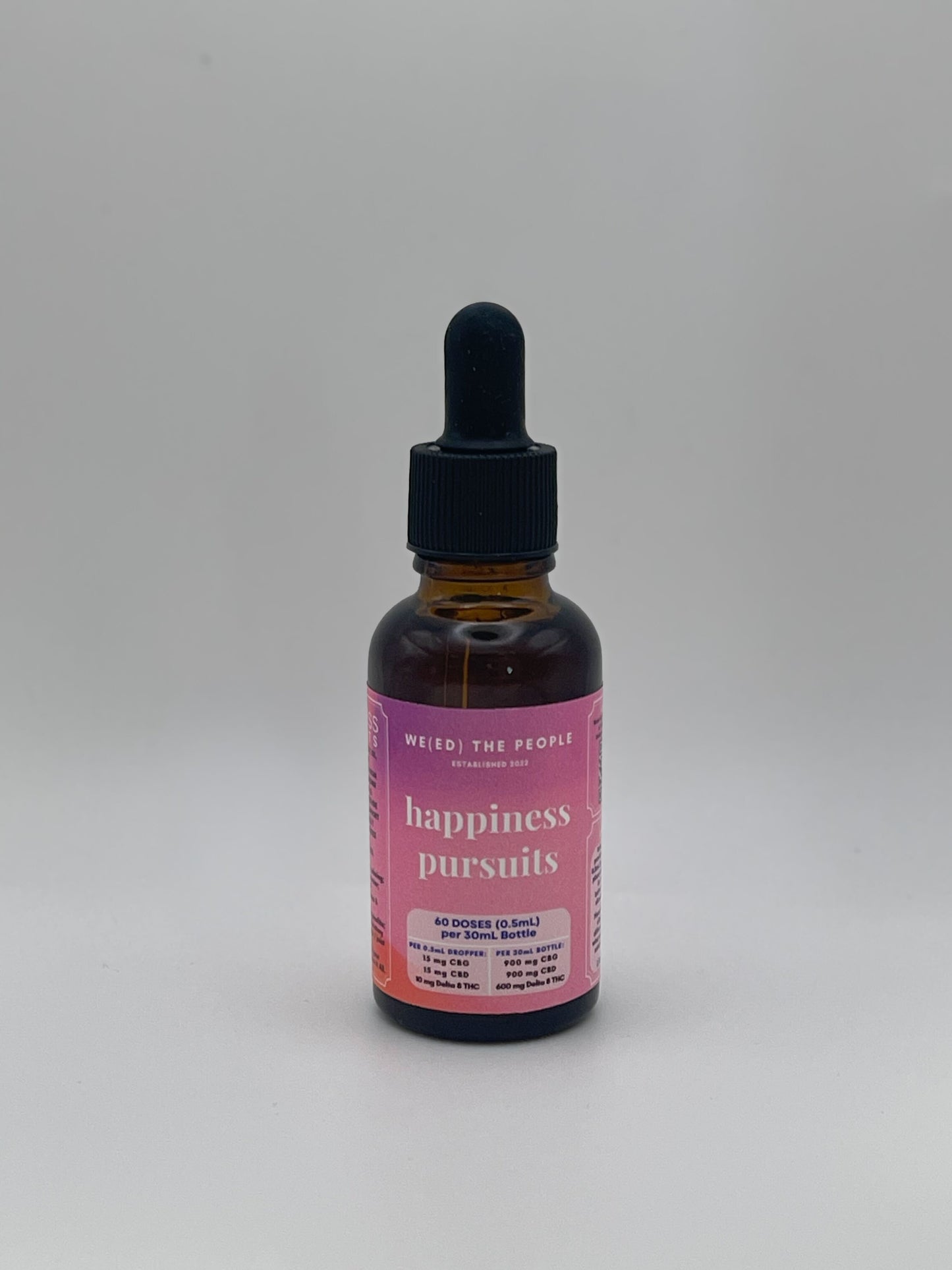 HAPPINESS PURSUITS Oil Tincture | 900mg CBD, 900mg CBG, 600mg Delta-8 THC