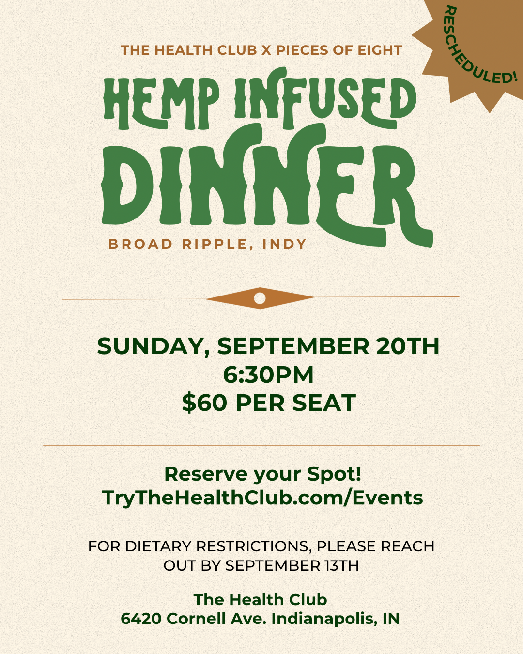 Pieces of Eight Infused Dinner | September 20th