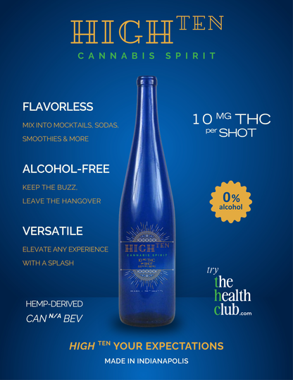 HIGH-TEN Cannabis Spirit (10mg D9 THC per 1.5 oz Shot)